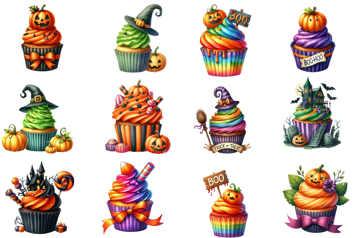 Halloween Cupcake Clipart, an Illustration by Designworld (Photo 2 of 6)