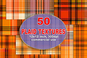 Orange Plaid Halloween Paper 12x12
