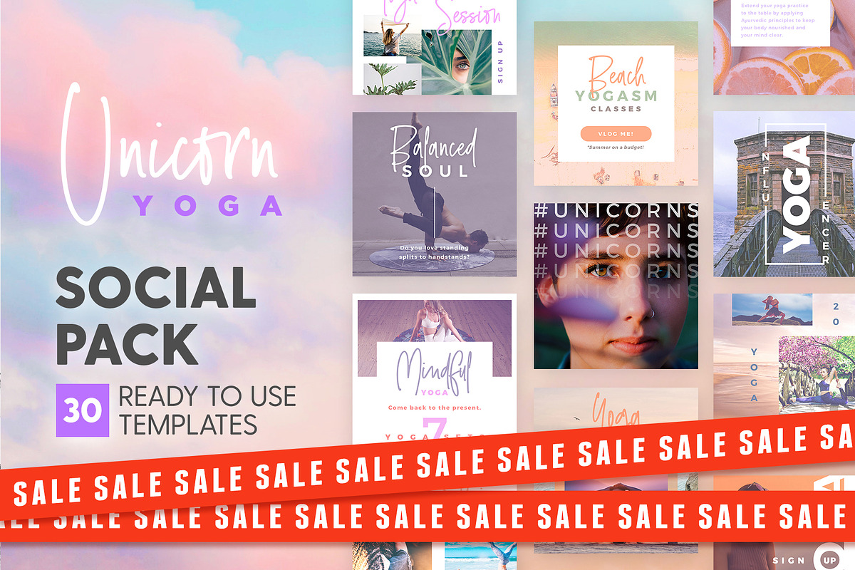 SALE 2in1 Unicorn Yoga Edition, a Social Media Template by The Wedding Shop (Photo 9 of 14)