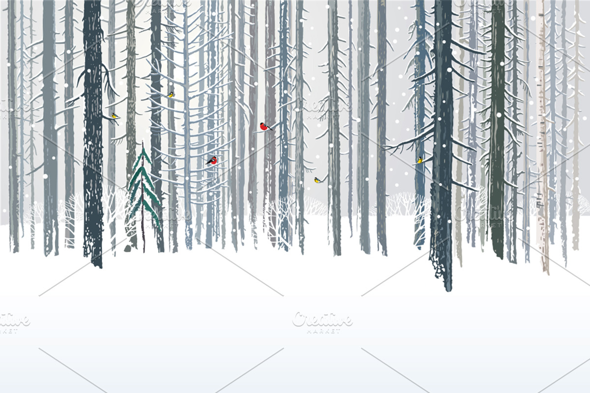 Winter forest with Fox, an Animal Illustration by Countryside life (Photo 4 of 10)