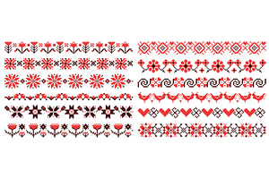 Ukrainian embroidery dividers, an Illustration by winwin.art