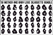 50 Mother and Baby Love Silhouette S, an Illustration by Designs_River (Thumbnail 1 of 51)