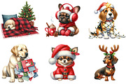 Christmas Dog Clipart, an Illustration by DreamArtGraphic (Thumbnail 5 of 6)