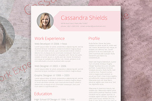 Blush & Pixie Word Resume