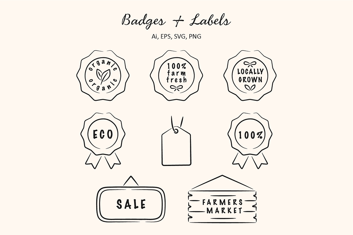 Farmers market illustration set, an Object Illustration by NatalieArtShop (Photo 11 of 16)