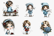 Flowers and Girls Clipart, an Illustration by CreationArt (Thumbnail 4 of 6)