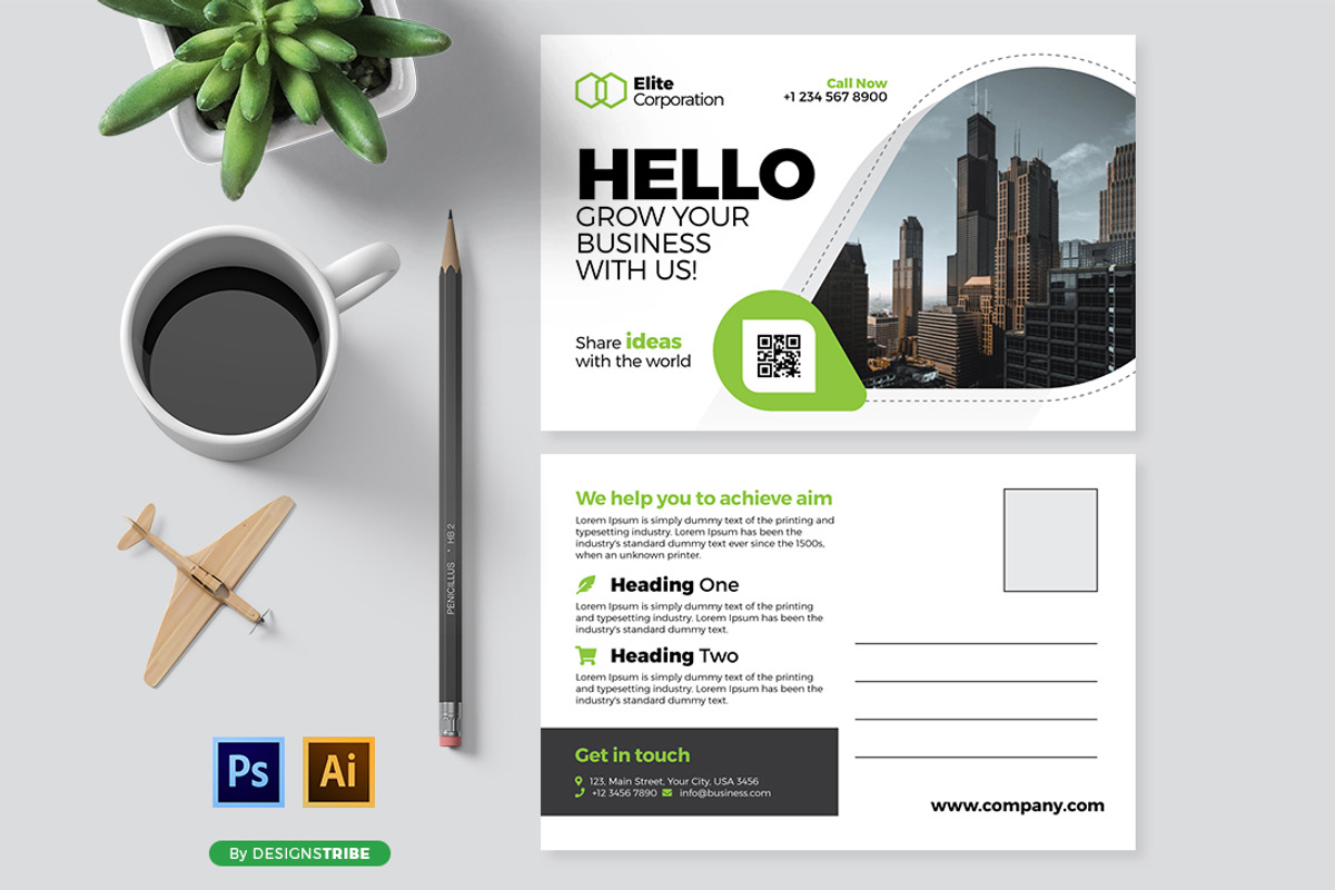 Postcard, a Card Template by Design'sTRIBE