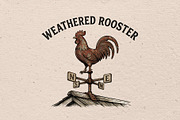 Weathered rooster illustration, an Object Illustration by Vectorlina (Thumbnail 1 of 4)