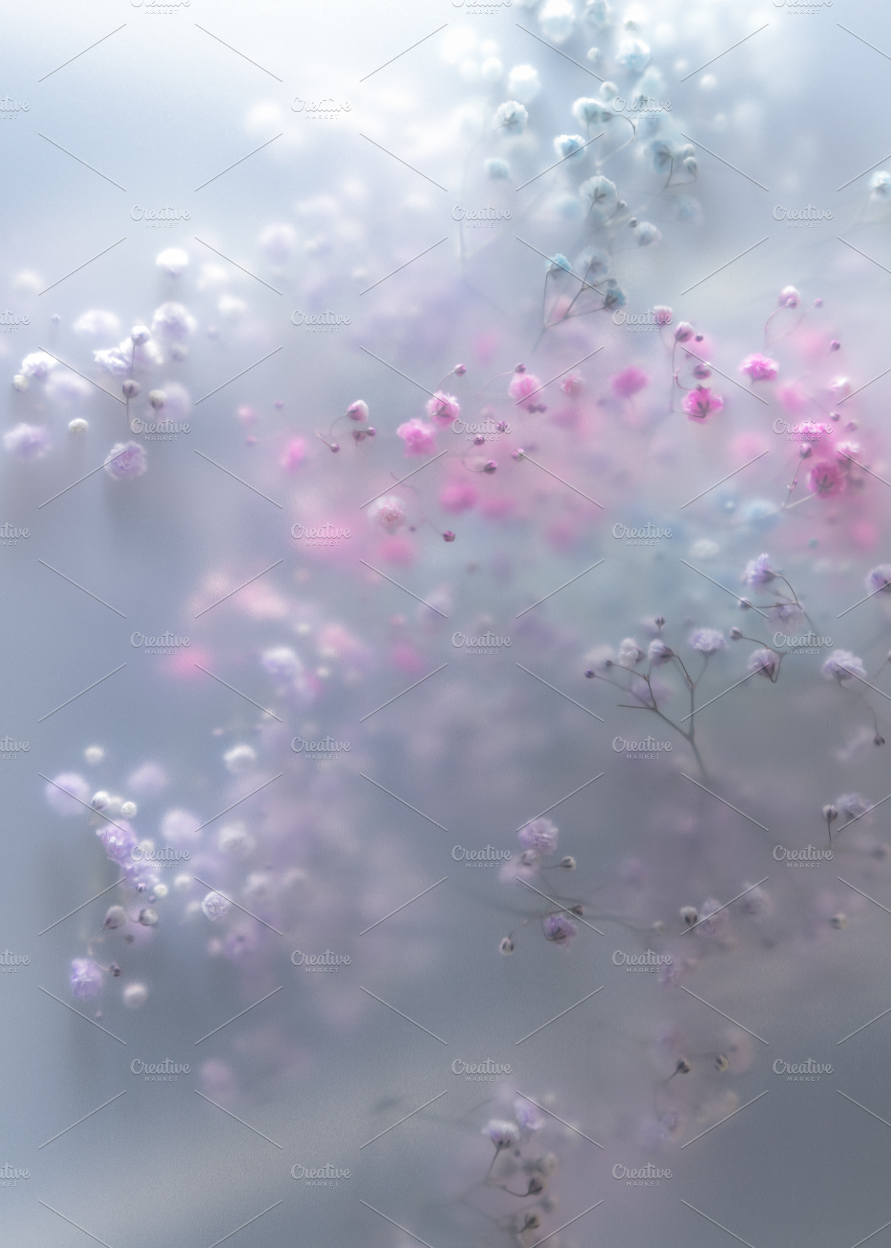 Soft pastel flowers in dreamy blur w, a Nature Photo by Edalin's Store