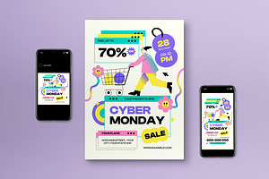 Gradient Cyber Monday Flyer Set, a Flyer Template by graphicook