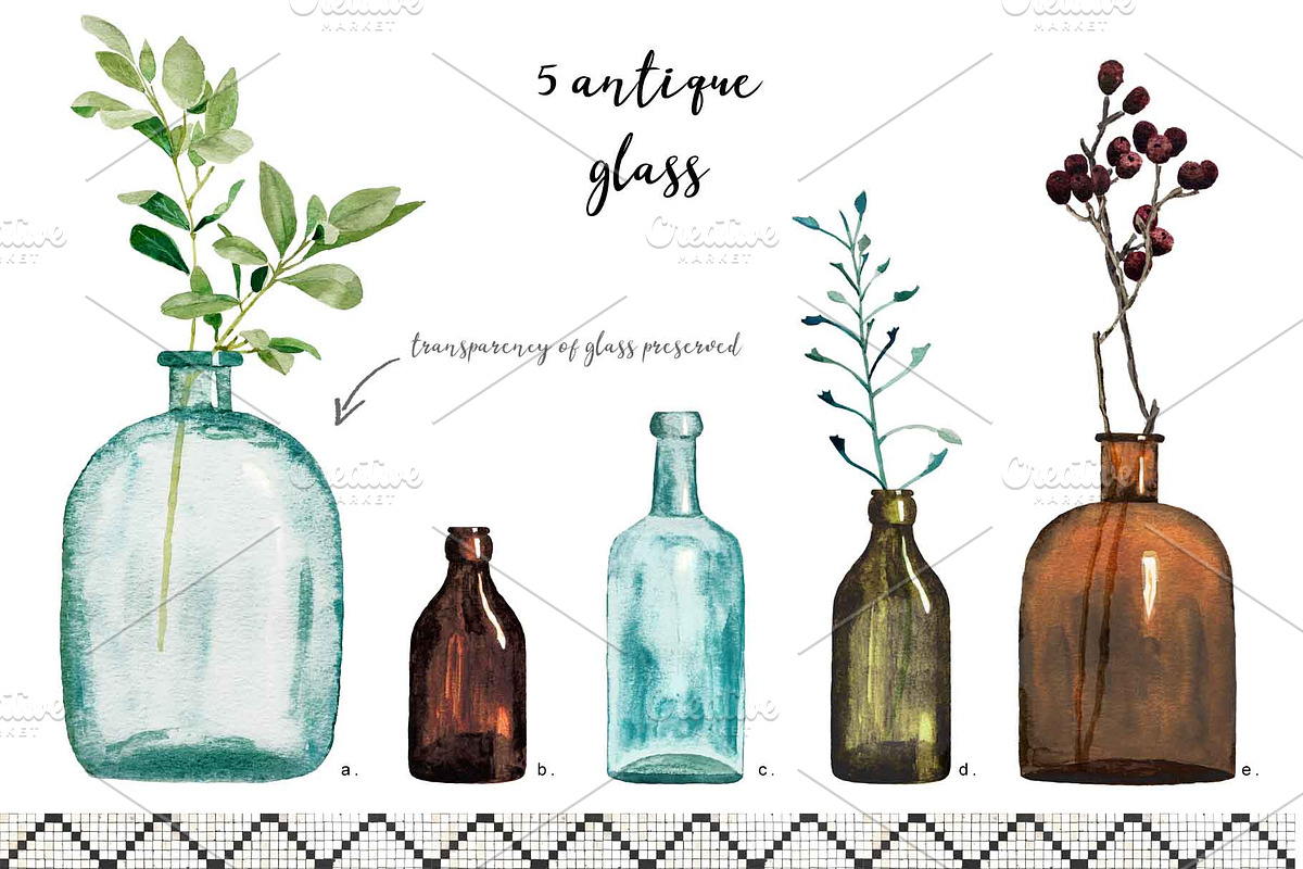 Tropical leaves old pharmacy bottles, an Illustration by marie dricot (Photo 11 of 12)