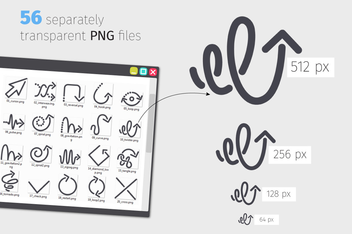 Arrow Line Icons Set, an Outline Icon by Voysla's Shop (Photo 3 of 4)