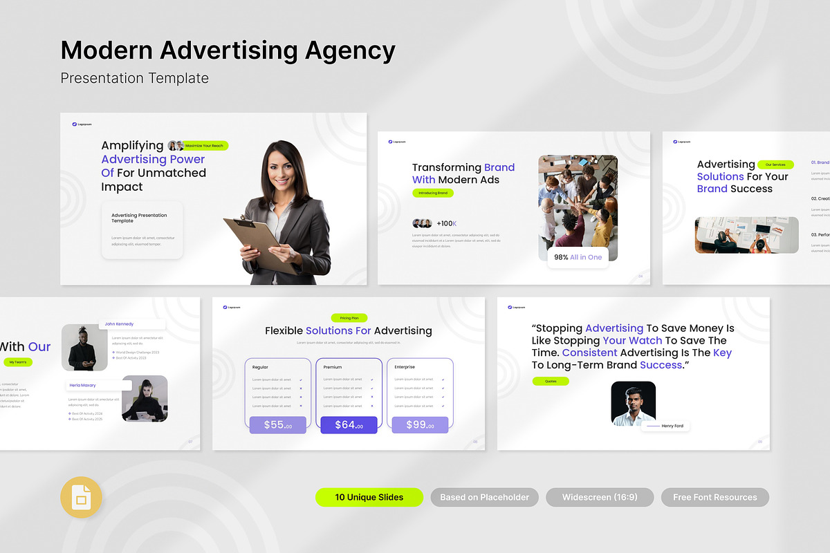 Modern Advertising Agency Slides, a Presentation Template by Antstheme (Photo 1 of 2)