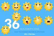 Sun Emoticons, an Emoji Icon by land art (Thumbnail 1 of 13)