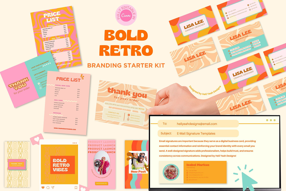 Bold Retro Branding Starter Kit, a Branding & Logo Template by Hell Yeah Designs (Photo 8 of 22)
