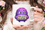 Cute Halloween Retro Monsters PNG, an Illustration by RobertsArt (Thumbnail 2 of 7)