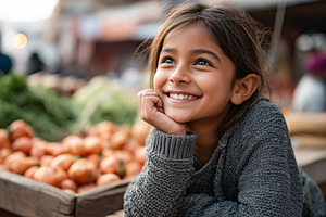 Happy little hindi girl smiling at, a Person Photo by MistyDay