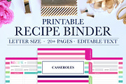 Printable Recipe Binder Kit, a Stationery Template by Jessica Marie Design (Thumbnail 1 of 5)