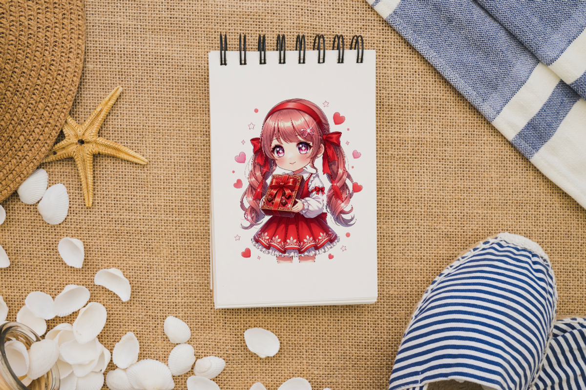 Cute Little Valentine Girl PNG, a Person Illustration by KennedyStudio (Photo 4 of 5)