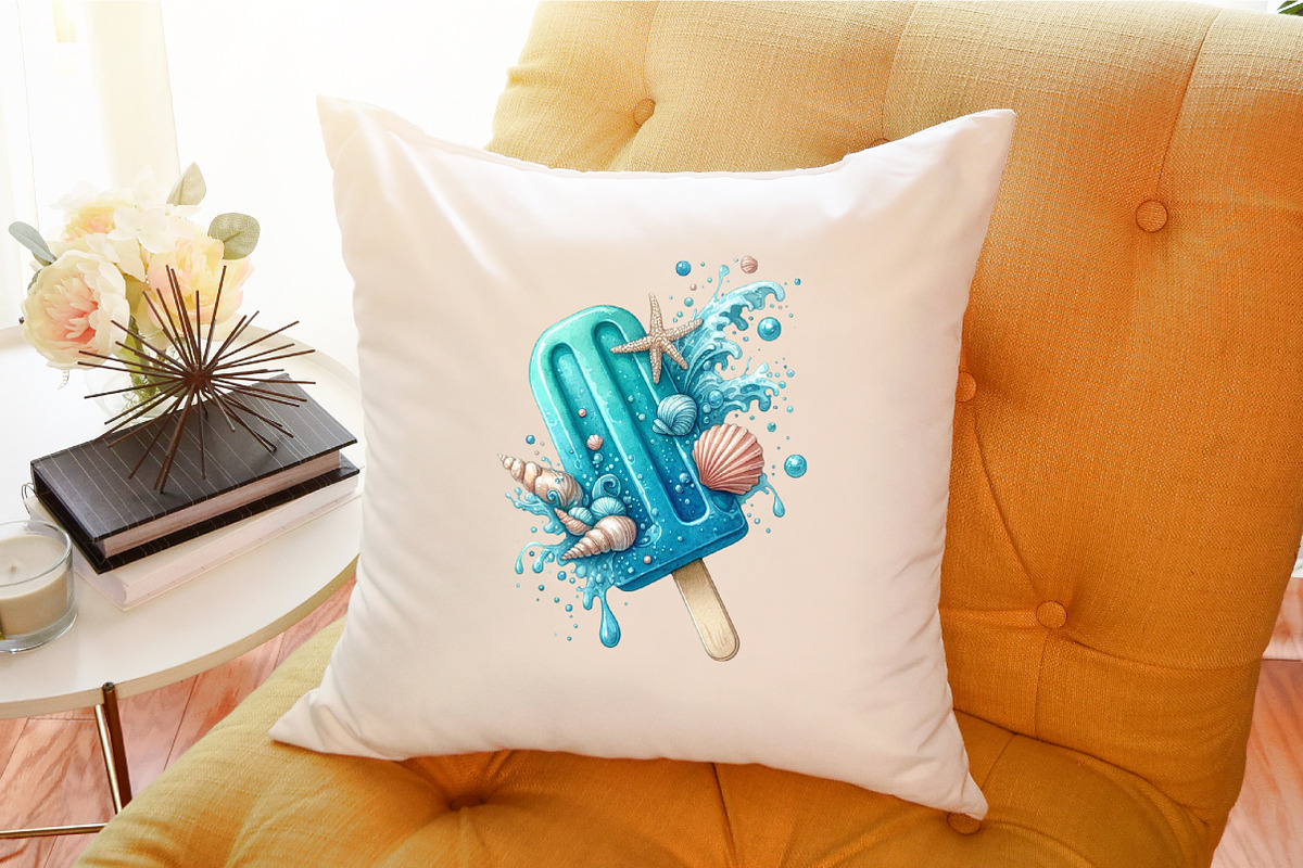 Watercolor Blue Summer Beach Clipart, an Illustration by Sublimation Artist (Photo 6 of 6)