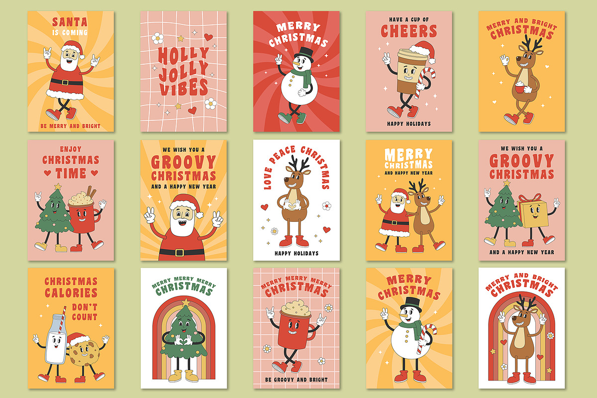 Groovy Christmas Collection, a Seasonal Illustration by yarynabo (Photo 6 of 9)