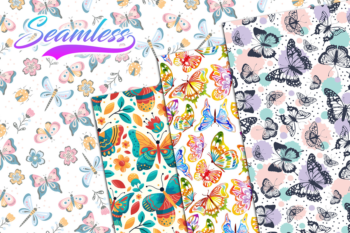 Butterfly Seamless Pattern, a Pattern Graphic by Digital Studio (Photo 3 of 11)