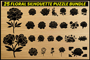 Floral Silhouette Puzzle Bundle, an Object Illustration by Artivon (Thumbnail 1 of 7)
