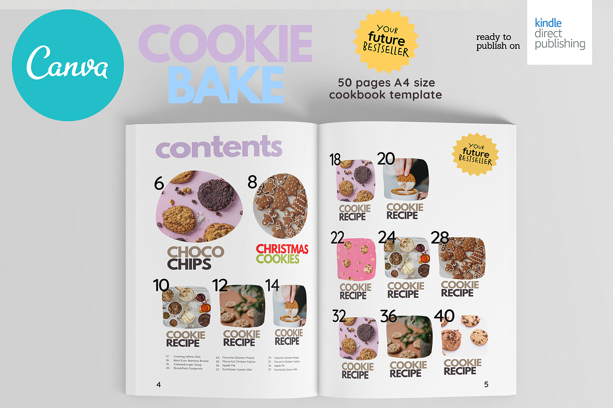 Cookies Recipes Cookbook Template, a Magazine Template by DeLaGranSiete (Photo 3 of 9)
