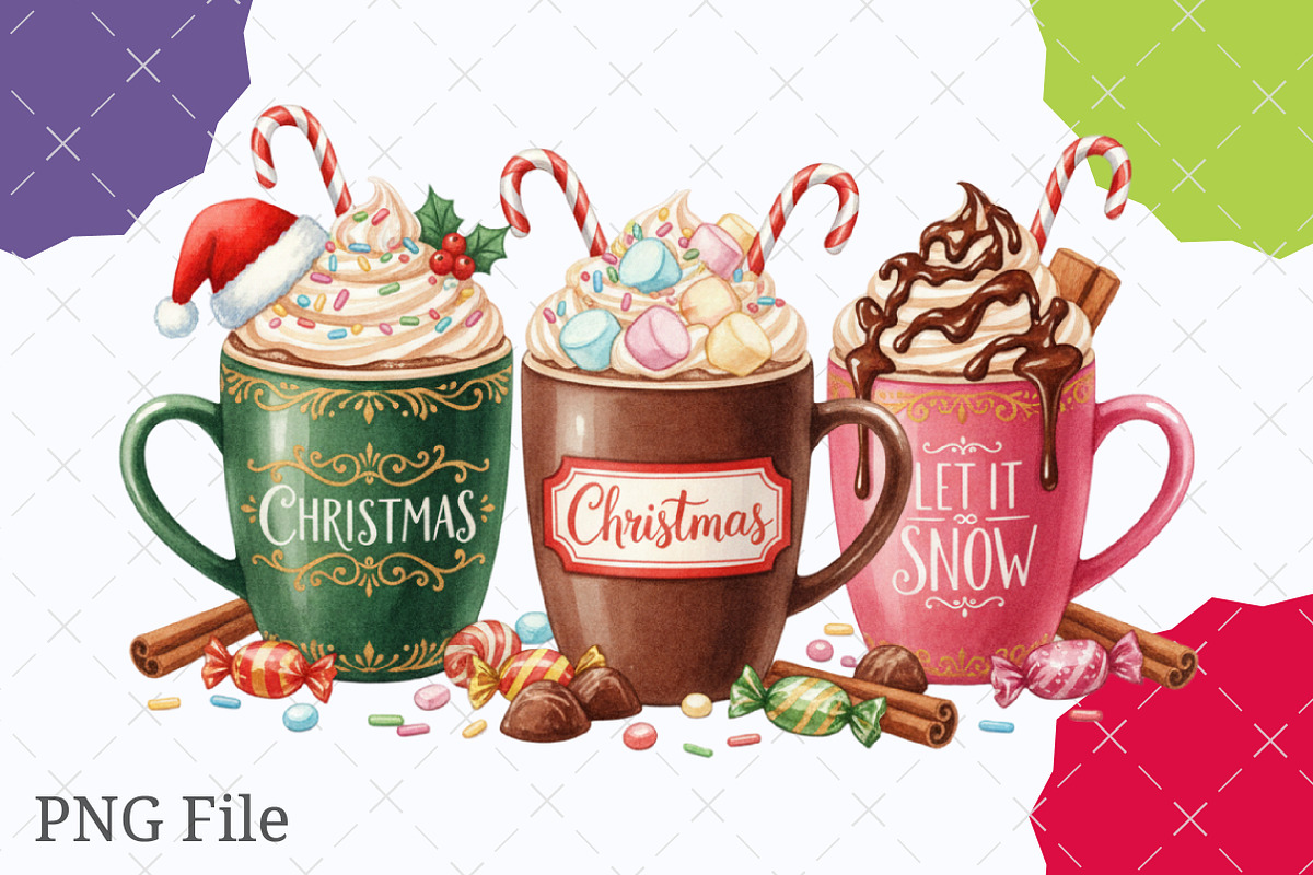 Let It Snow Christmas Coffee Png, an Illustration by designcity5 (Photo 1 of 8)