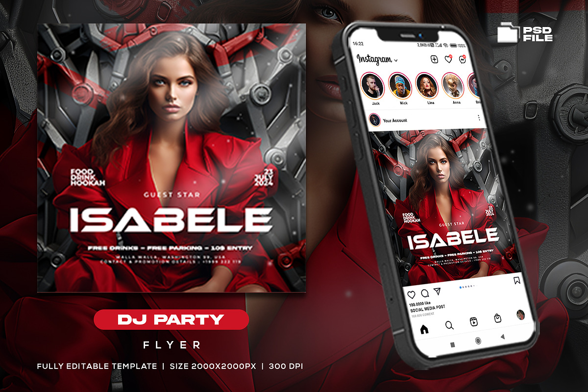 Dj Party Night Flyer Template, a Flyer Template by Rmbimo