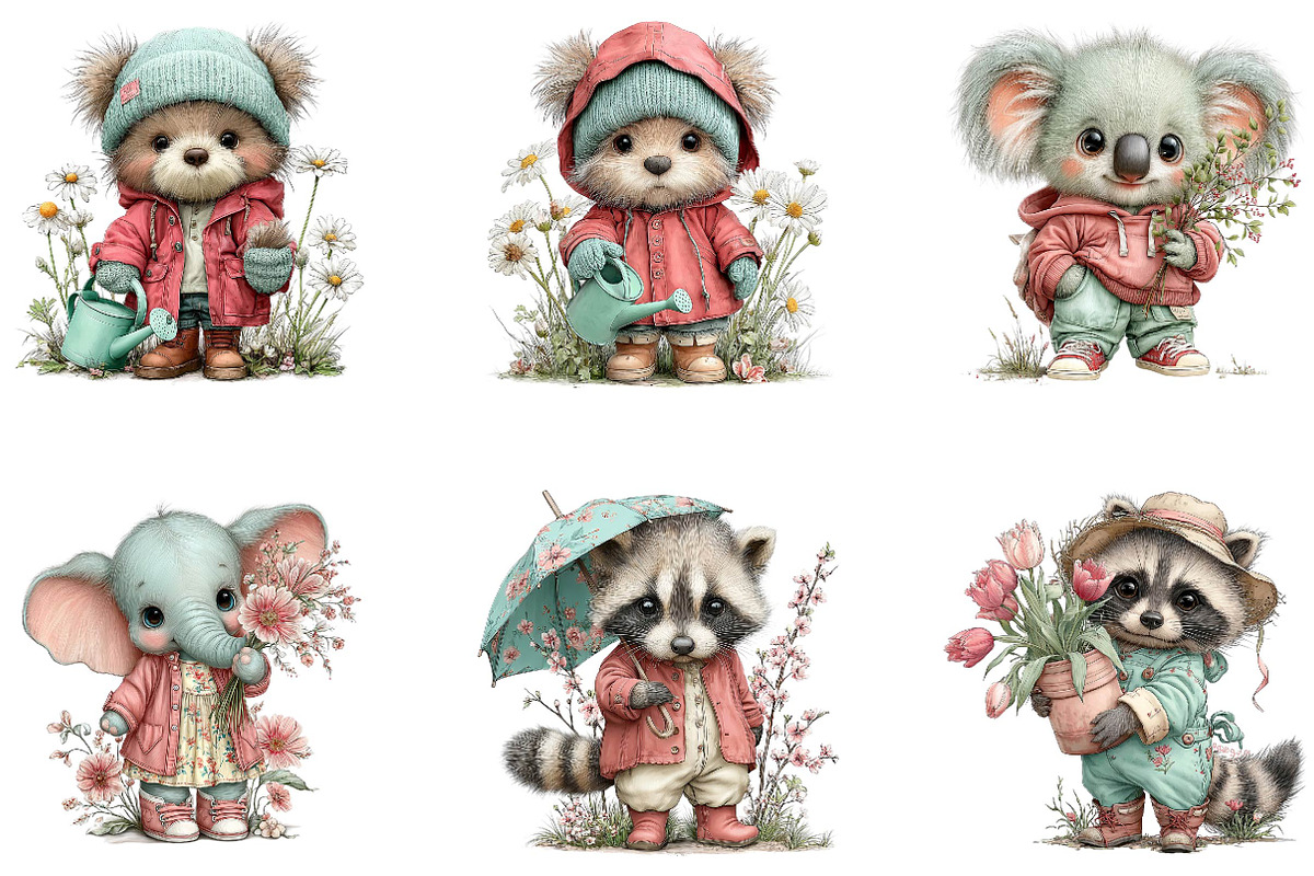 Spring Kids Cartoon Characters, a Seasonal Illustration by CreationArt (Photo 5 of 5)