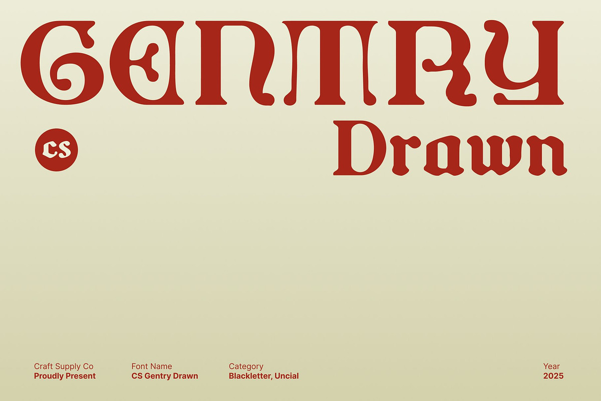 CS Gentry Drawn, a Blackletter Font by Craft Supply Co. (Photo 1 of 8)