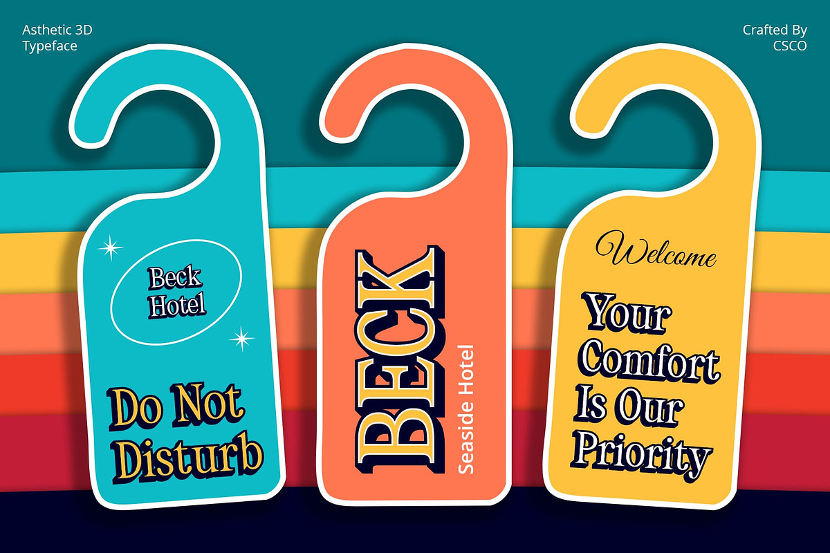 Asthetic 3D, a Serif Font by Craft Supply Co. (Photo 4 of 8)