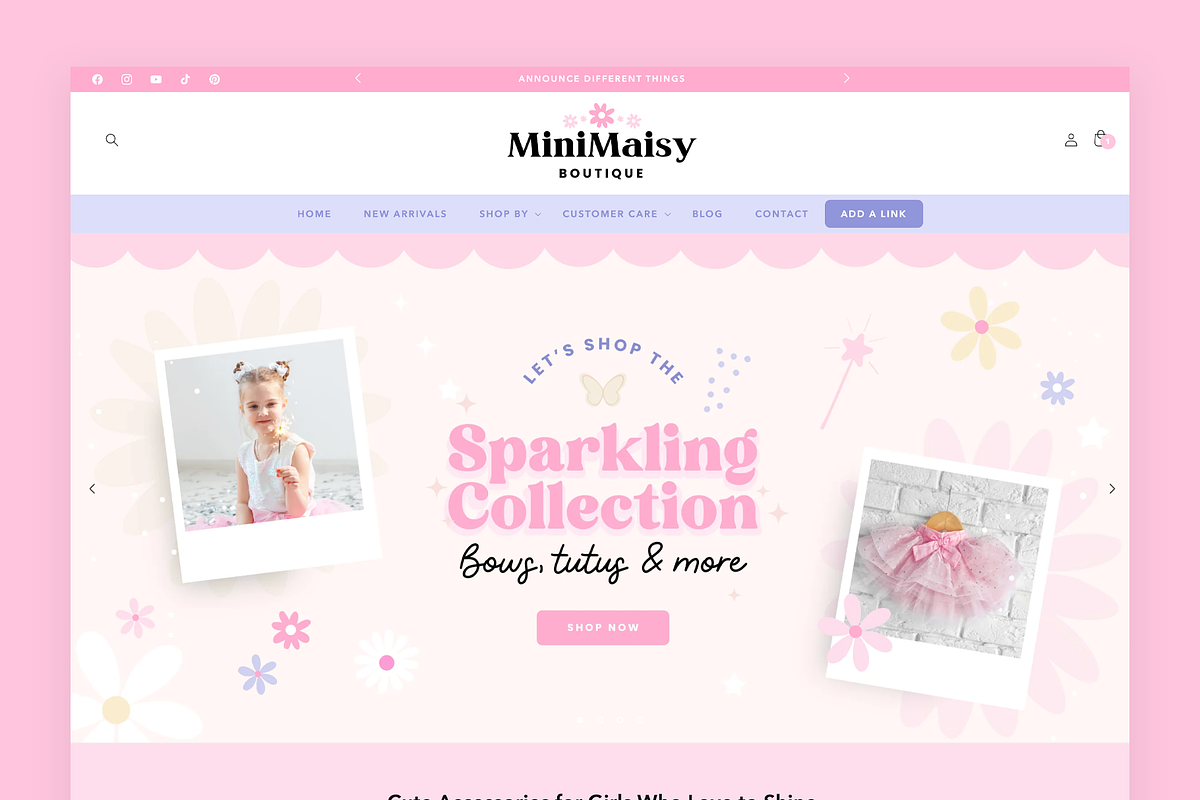 Girly Pink Shopify Theme, a Shopify Template by Design Pixie (Photo 2 of 11)