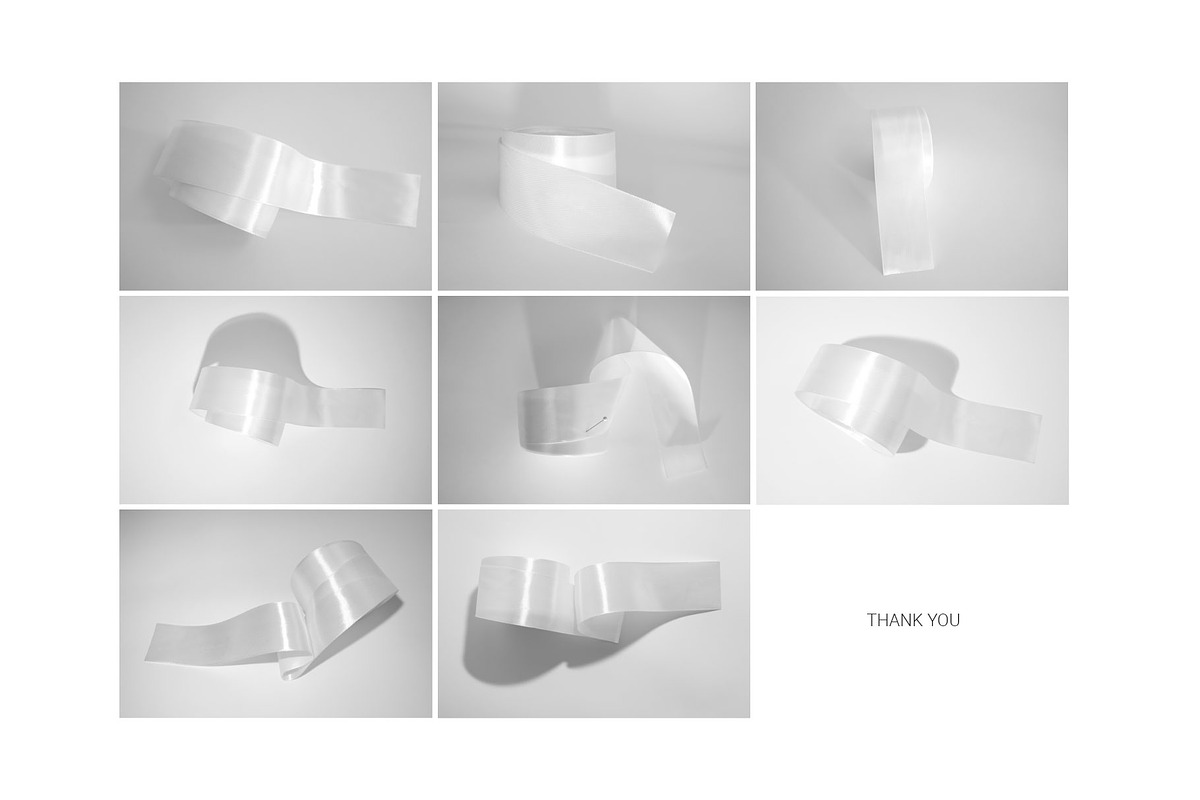 8 Mockups Textured Satin Ribbons, a Packaging Mockup by bazarova (Photo 11 of 12)