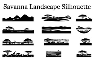 Abstract Savanna Scenery Silhouette, a Graphic by Artivon