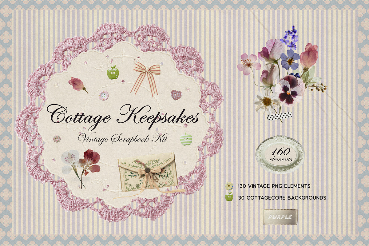 Cottage Keepsakes: Vintage Scrapbook, an Object Graphic by Purple (Photo 1 of 13)