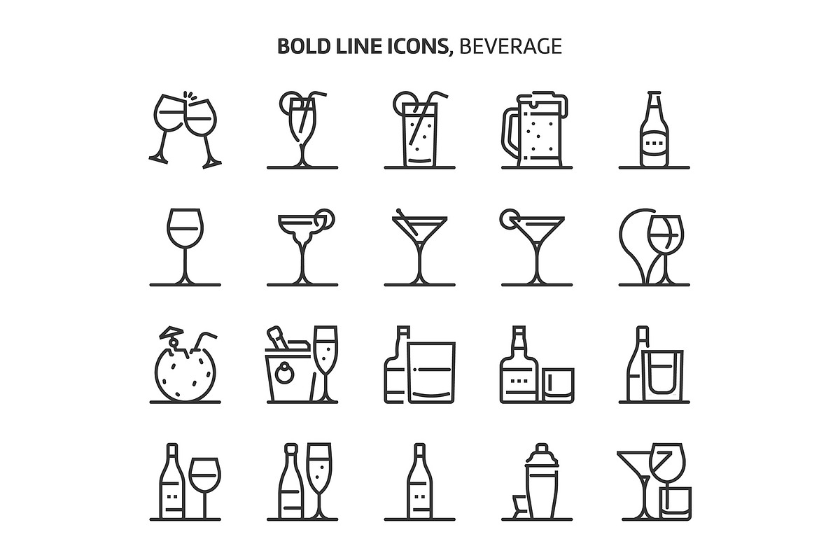 Bold Line Icons, an Outline Icon by Howcolour (Photo 36 of 151)