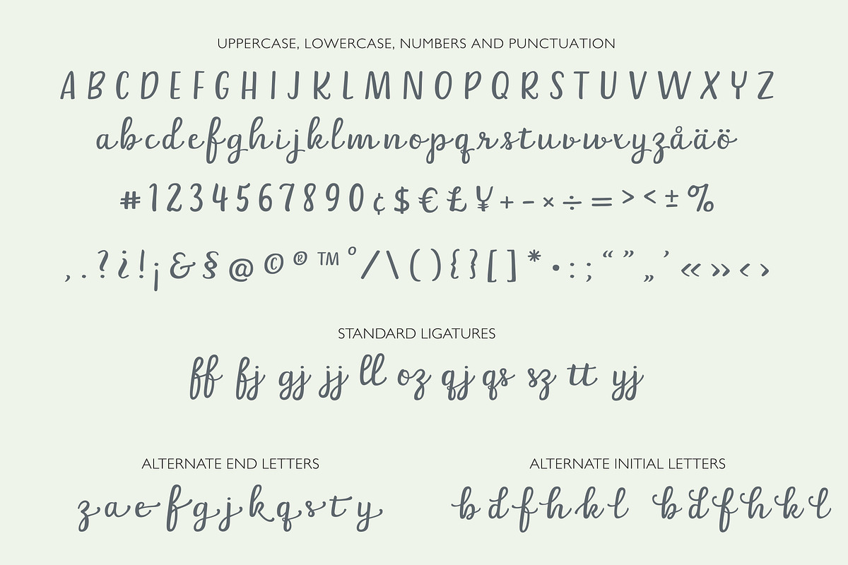 Belle Helene a Script & Symbols Font preview 6