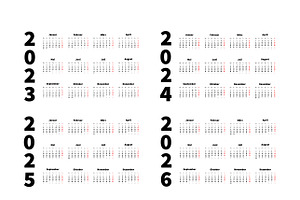 2023, 2024, 2025, 2026 calendars, an Object Graphic by BestPics