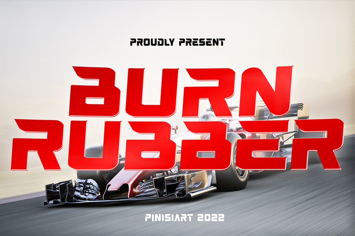 BURN RUBBER – Speed Display Font, a Sans Serif Font by Pinisi ART (Photo 1 of 10)