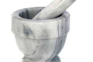 marble mortar isolated, a Photo by saiko3p