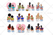Mom and daughter clipart, a Person Illustration by DekoArt (Thumbnail 2 of 3)