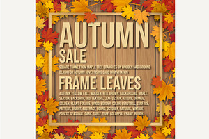 Set of maple tree leaves frames.