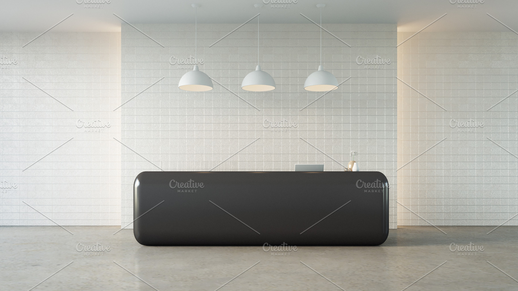 Luxury modern reception desk, an Architecture Photo by TONTECTONIX
