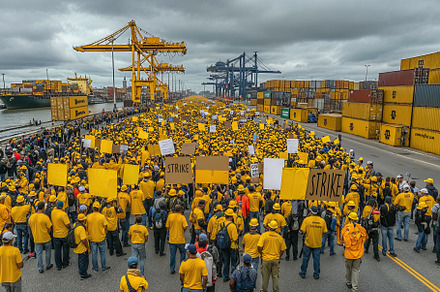 Longshoremen strike at busy port with large turnout, a Transportation Photo by OSORIOartist