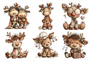 Quirky Christmas Reindeer Clipart, an Illustration by Daily.Designs (Thumbnail 5 of 5)