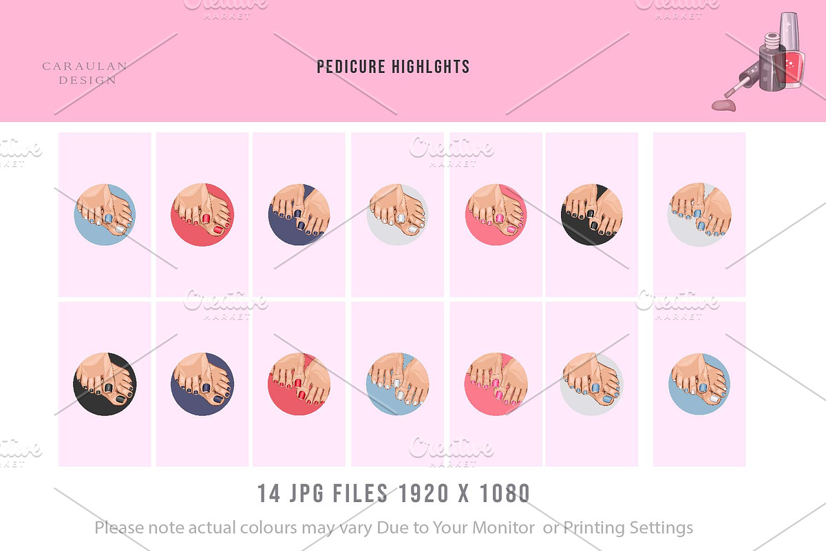 Nail Art,story HIGHLIGHTS + elements, an Illustration by Serghei Caraulan (Photo 4 of 7)