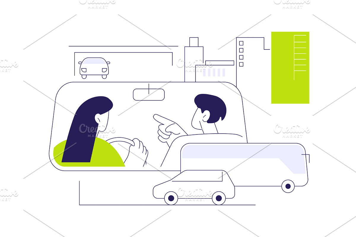 Highway test abstract concept vector, a Transportation Illustration by Visual Generation