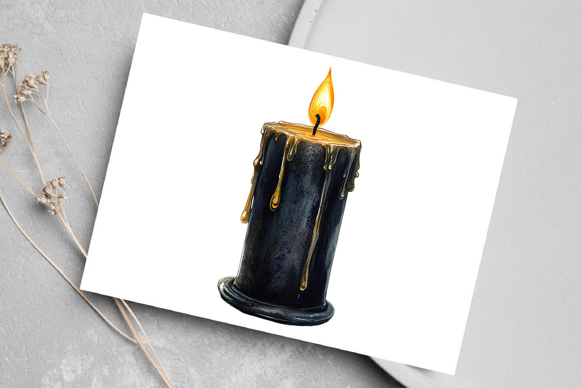 Watercolor Dark Gothic Core Clipart, an Illustration by Canvas Craft (Photo 4 of 7)